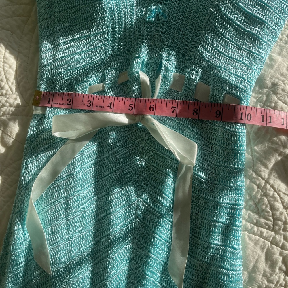 Janine Crochet and Lace Dress. Turquoise. Size M - Picture 14 of 16